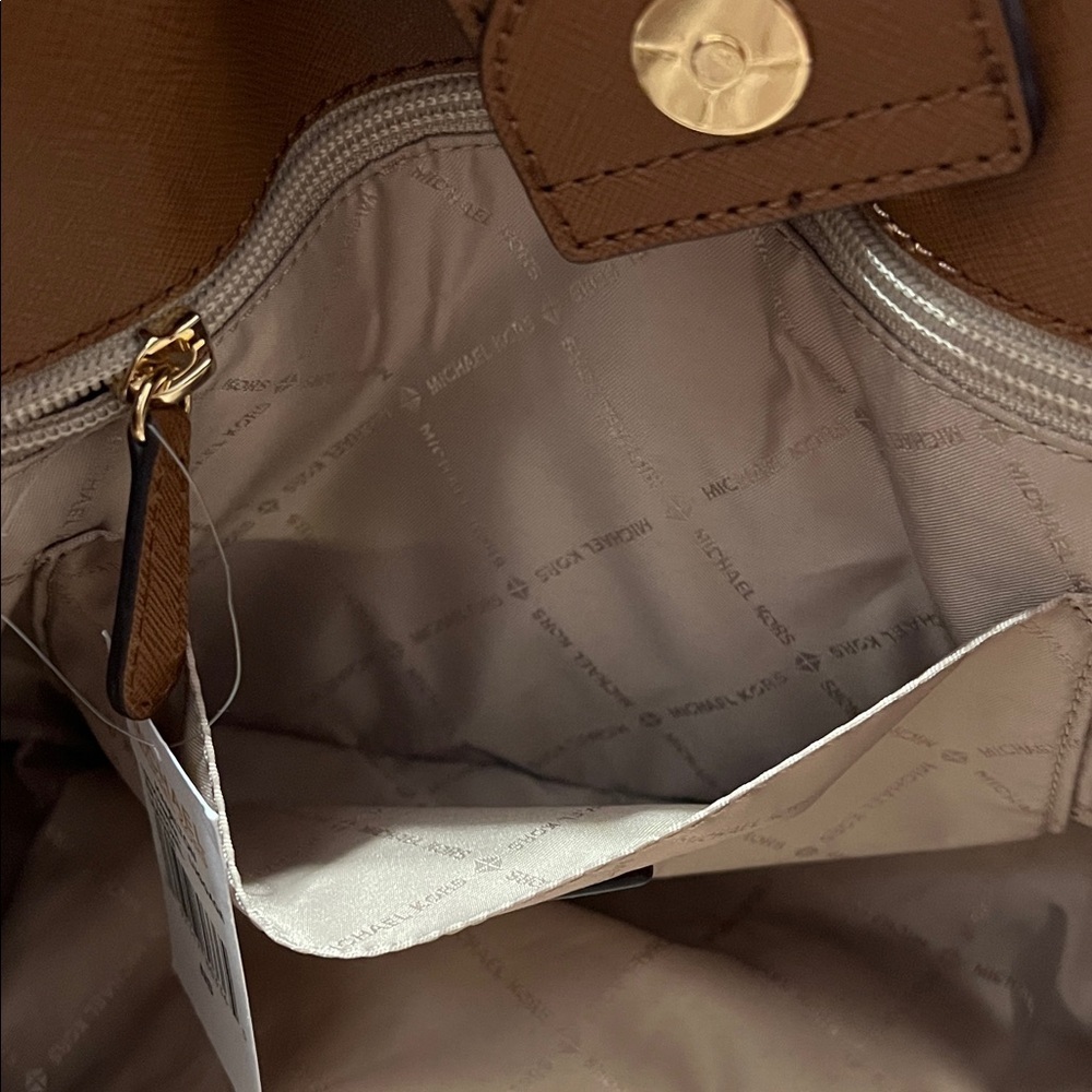 Michael Kors Brown Hamilton Satchel with Gold Accents - Picture 6 of 10